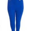 Curve Royal Blue Split Front Trousers -Deals Clothifyr Store 00100037740 ZM