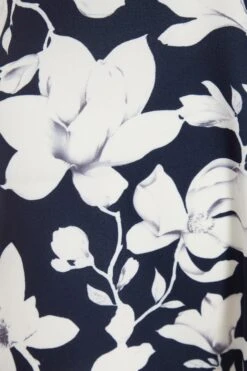 Petite Navy Floral Dip Hem Midi Dress -Deals Clothifyr Store 00100037780 ZS