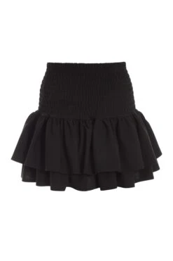 Black Ruched Frill Mini Skirt -Deals Clothifyr Store 00100037833 ZB