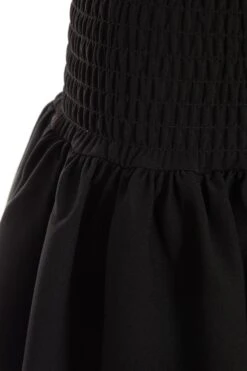 Black Ruched Frill Mini Skirt -Deals Clothifyr Store 00100037833 ZS