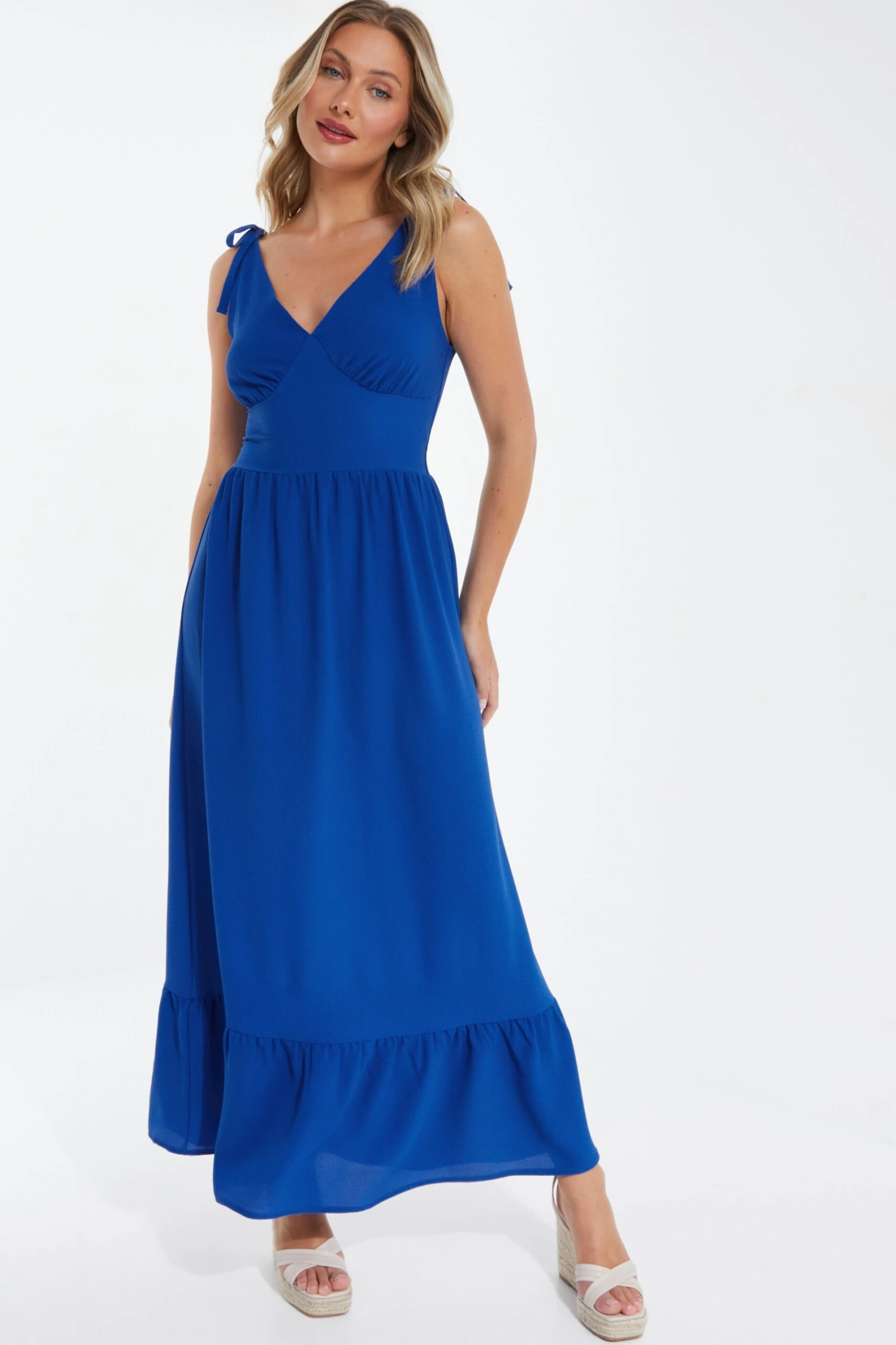 Royal Blue Tie Midaxi Dress 3 Royal Blue Tie Midaxi Dress - Image 2