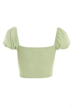 Sage Mesh Crop Top -Deals Clothifyr Store 00100037890 ZB