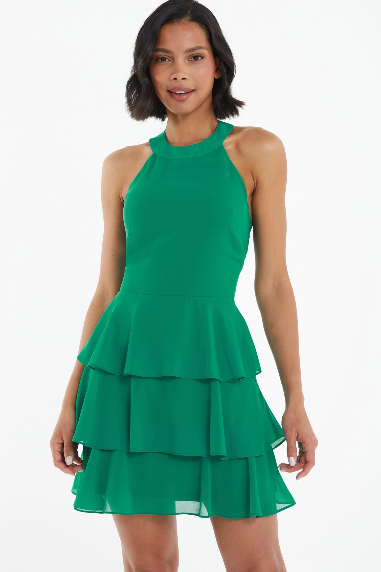 Green Halter Neck Skater Dress 4 Green Halter Neck Skater Dress - Image 2
