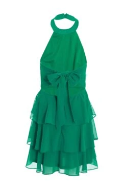 Green Halter Neck Skater Dress 12 Green Halter Neck Skater Dress -Deals Clothifyr Store 00100037905 ZB