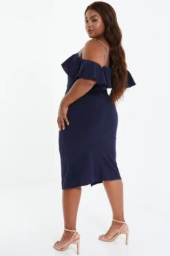Curve Navy Diamante Strap Midi Dress -Deals Clothifyr Store 00100037963 XB