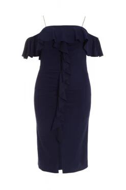 Curve Navy Diamante Strap Midi Dress