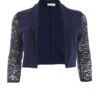 Curve Navy Shawl Lace Crop Jacket -Deals Clothifyr Store 00100037964 ZM