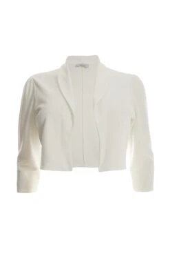 Curve Cream Shawl Collar Crop Jacket