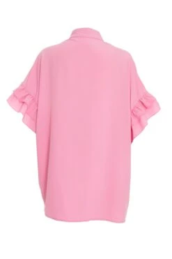 Pink Button Ruched Blouse -Deals Clothifyr Store 00100037995 ZB