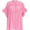 Pink Button Ruched Blouse -Deals Clothifyr Store 00100037995 ZM