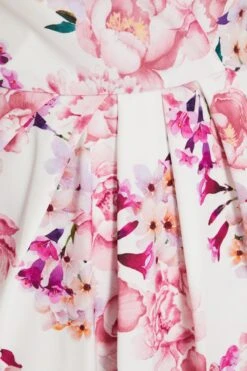 Curve Cream Floral Wrap Midi Dress -Deals Clothifyr Store 00100038020 ZS