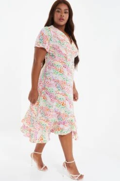 Curve Multicoloured Animal Print Midi Dress -Deals Clothifyr Store 00100038113 XS