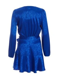 Petite Royal Blue Satin Jacquard Floral Mini Dress 12 Petite Royal Blue Satin Jacquard Floral Mini Dress -Deals Clothifyr Store 00100038115 ZB