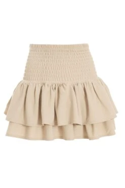 Stone Ruched Frill Mini Skirt