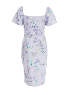 Petite Lilac Floral Ruched Mini Dress 12 Petite Lilac Floral Ruched Mini Dress -Deals Clothifyr Store 00100038186 ZB