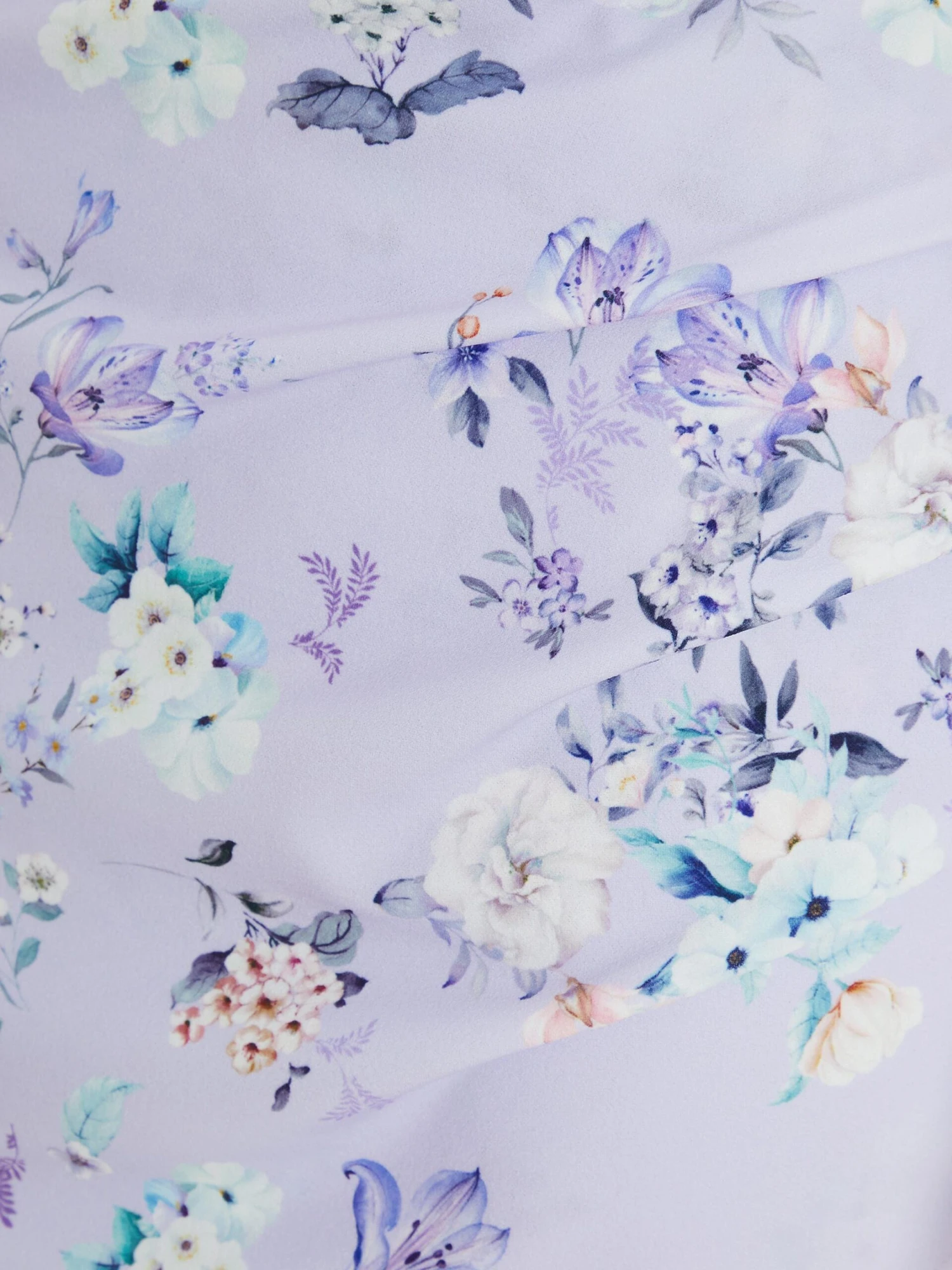 Petite Lilac Floral Ruched Mini Dress 8 Petite Lilac Floral Ruched Mini Dress - Image 6