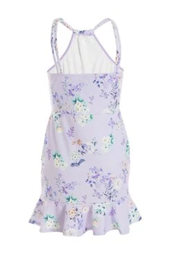 Petite Lilac Floral Halter Neck Bodycon Mini Dress 12 Petite Lilac Floral Halter Neck Bodycon Mini Dress -Deals Clothifyr Store 00100038187 ZB