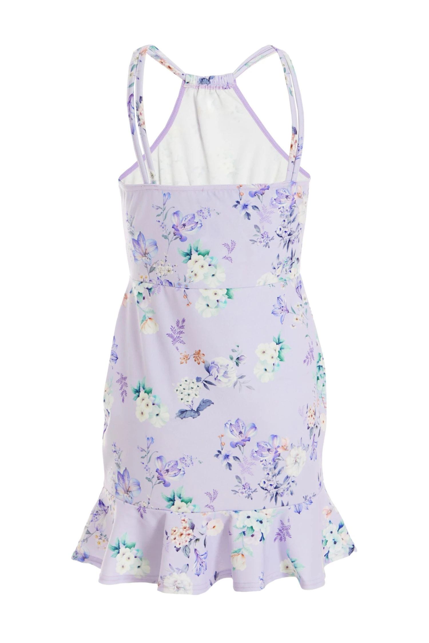 Petite Lilac Floral Halter Neck Bodycon Mini Dress 7 Petite Lilac Floral Halter Neck Bodycon Mini Dress - Image 5