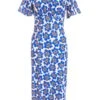 Petite Royal Blue Floral Midi Dress 2 Petite Royal Blue Floral Midi Dress -Deals Clothifyr Store 00100038193 ZM