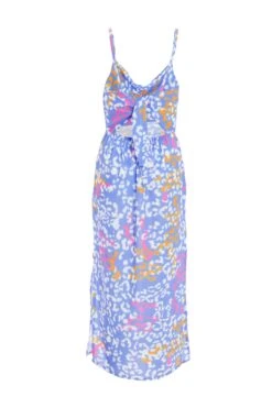 Petite Blue Animal Print Split Midaxi Dress -Deals Clothifyr Store 00100038275 ZB