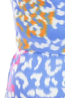 Petite Blue Animal Print Split Midaxi Dress -Deals Clothifyr Store 00100038275 ZS