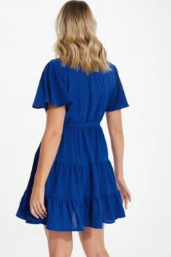 Royal Blue Wrap Skater Dress 10 Royal Blue Wrap Skater Dress -Deals Clothifyr Store 00100038349 XB