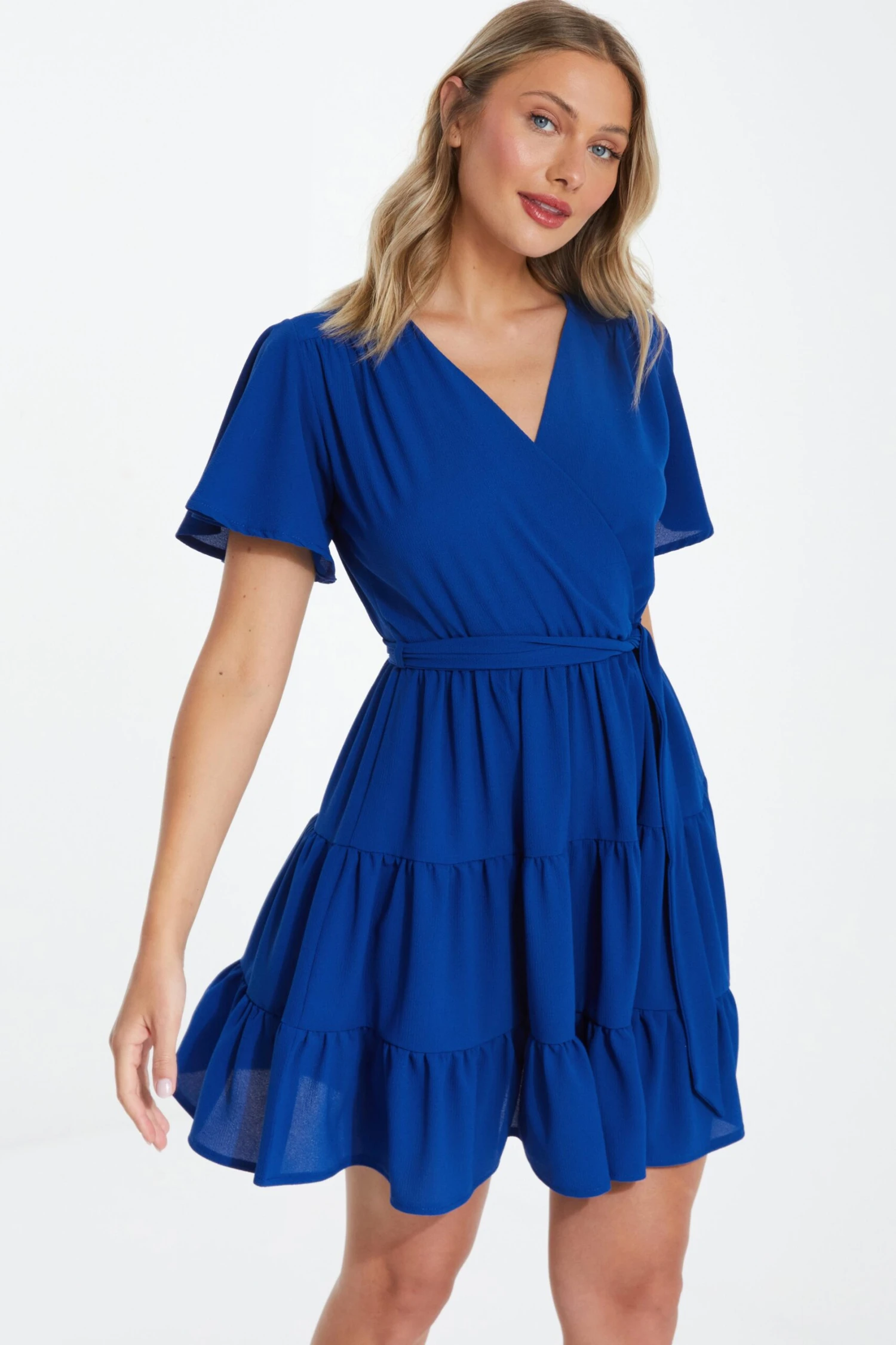 Royal Blue Wrap Skater Dress 4 Royal Blue Wrap Skater Dress - Image 2