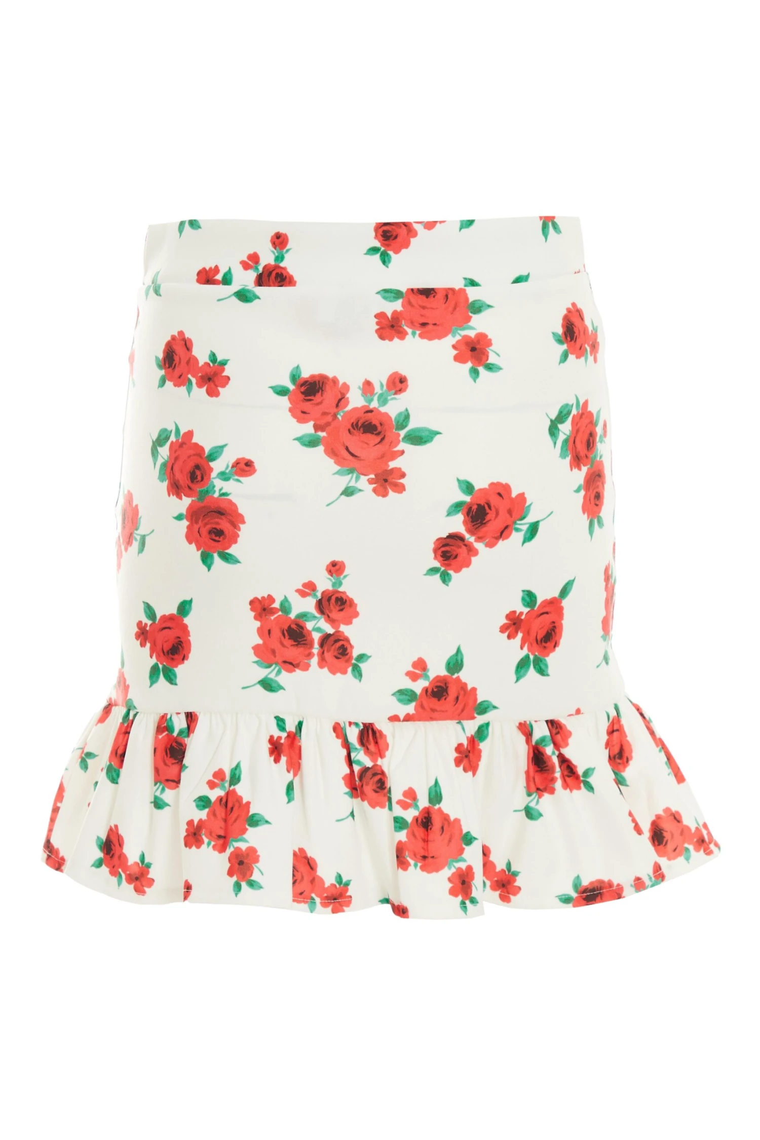 White Floral Ruched Mini Skirt 7 White Floral Ruched Mini Skirt - Image 5