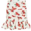 White Floral Ruched Mini Skirt -Deals Clothifyr Store 00100038372 ZM