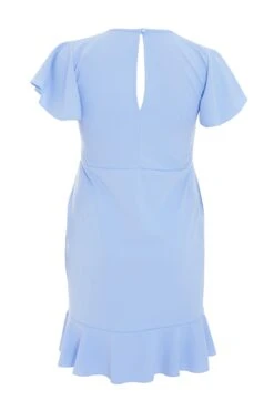 Curve Light Blue Frill Mini Dress -Deals Clothifyr Store 00100038384 ZB