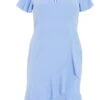 Curve Light Blue Frill Mini Dress