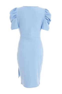 Petite Blue Wrap Midi Dress 12 Petite Blue Wrap Midi Dress -Deals Clothifyr Store 00100038386 ZB
