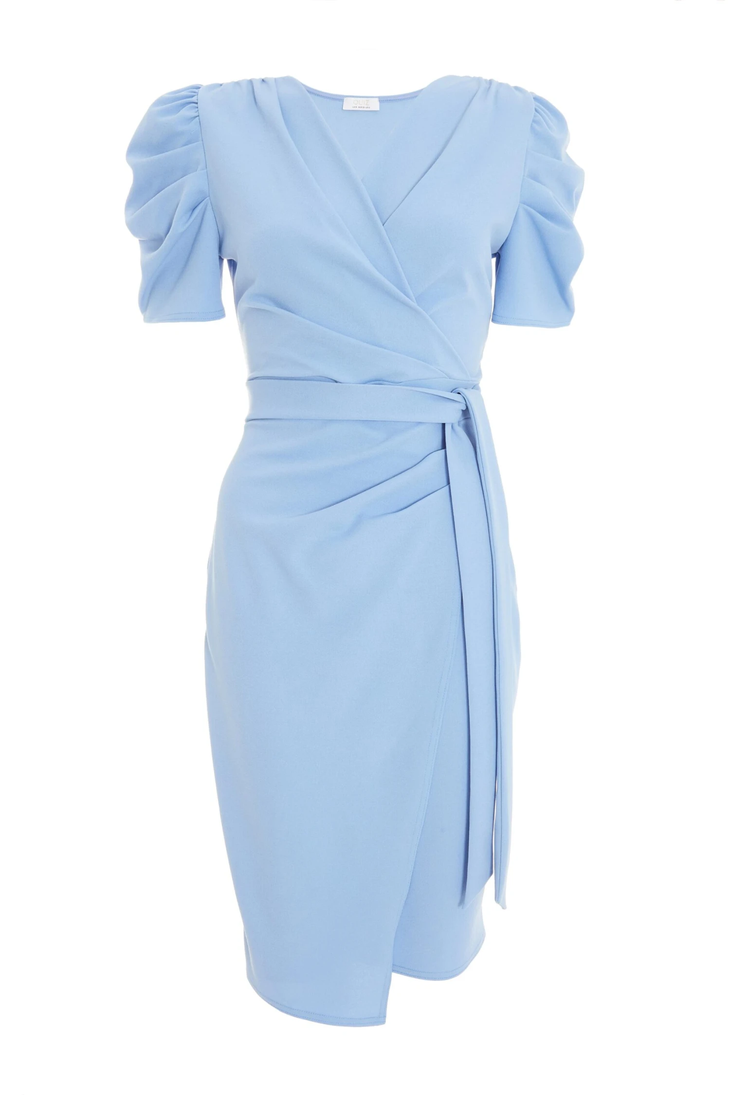 Petite Blue Wrap Midi Dress 3 Petite Blue Wrap Midi Dress