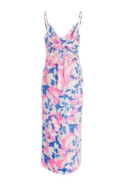 Petite Blue Floral Tie Back Midi Dress -Deals Clothifyr Store 00100038397 ZB