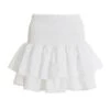 White Ruched Frill Mini Skirt -Deals Clothifyr Store 00100038421 ZM