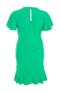 Curve Jade Green Frill Mini Dress -Deals Clothifyr Store 00100038428 ZB