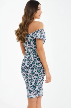 Petite Multicoloured Floral Ruched Mini Dress -Deals Clothifyr Store 00100038443 XB