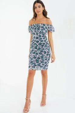 Petite Multicoloured Floral Ruched Mini Dress -Deals Clothifyr Store 00100038443 XS