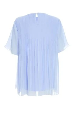 Light Blue Chiffon Pleated Blouse -Deals Clothifyr Store 00100038457 ZB