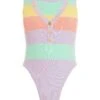 Multicoloured Stripe Knitted Bodysuit