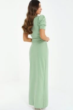 Petite Sage Wrap Maxi Dress -Deals Clothifyr Store 00100038489 XB