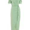 Petite Sage Wrap Maxi Dress