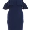 Curve Navy Frill Midi Dress -Deals Clothifyr Store 00100038578 ZM
