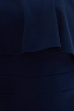 Curve Navy Frill Midi Dress -Deals Clothifyr Store 00100038578 ZS