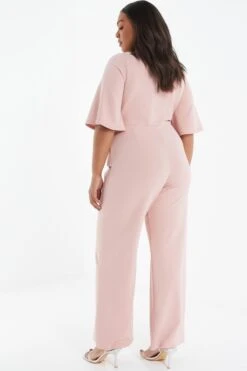 Curve Pink Twist Palazzo Jumpsuit -Deals Clothifyr Store 00100038583 XB