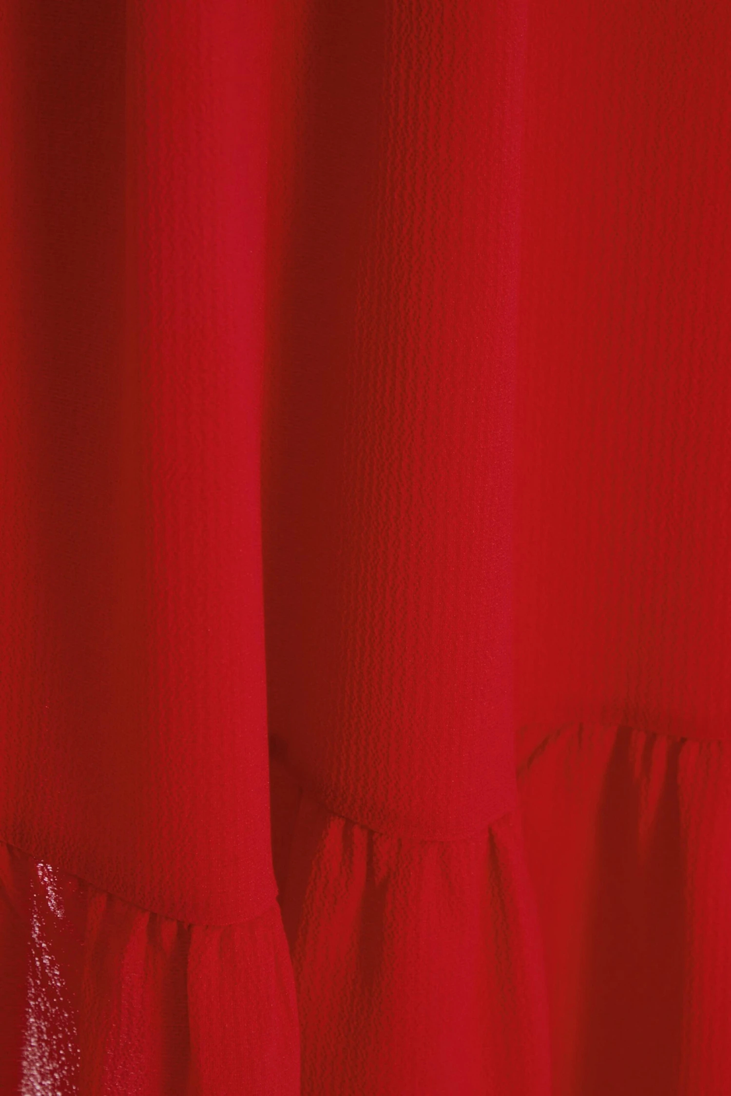 Curve Red Tiered Puff Sleeve Midi Dress 8 Curve Red Tiered Puff Sleeve Midi Dress - Image 6