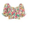 Multicoloured Floral Tie Back Crop Top -Deals Clothifyr Store 00100038613 ZM