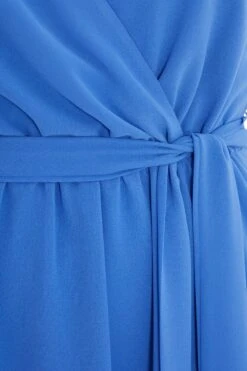 Curve Blue Cold Shoulder Midi Dress -Deals Clothifyr Store 00100038616 ZS