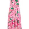 Curve Pink Scarf Print Midi Dress 2 Curve Pink Scarf Print Midi Dress -Deals Clothifyr Store 00100038620 ZM