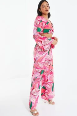 Petite Pink Scarf Print Top -Deals Clothifyr Store 00100038625 XS